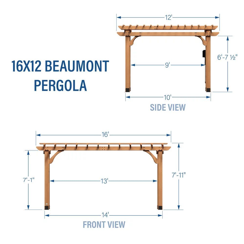 16x12 beaumont pergola 16x12 beaumont pergola