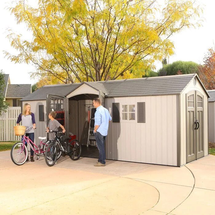20 ft. w x 8 ft. d plastic storage shed