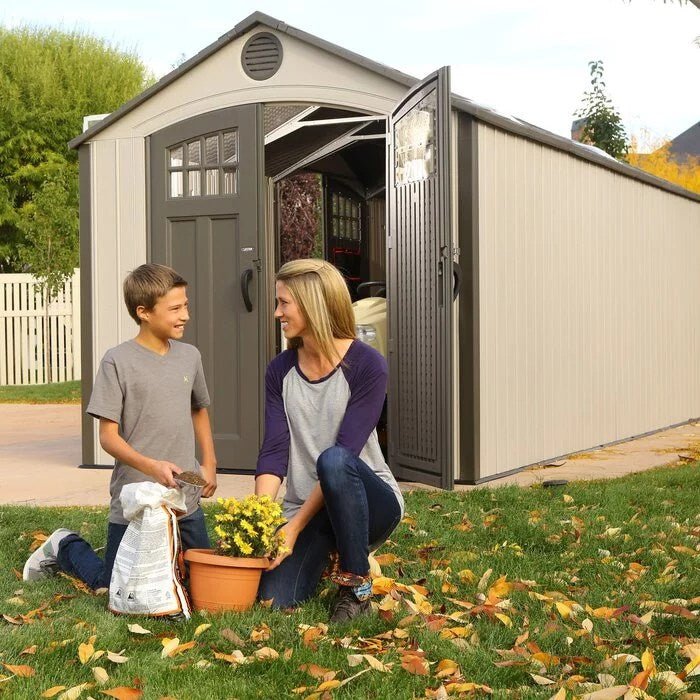 20 ft. w x 8 ft. d plastic storage shed