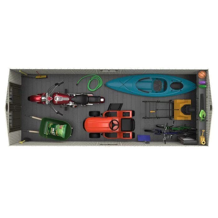 20 ft. w x 8 ft. d plastic storage shed