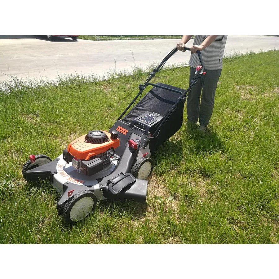 26 in. 208 cc gas walk behind 3 in 1 wide area self propelled lawn mower, rear wheel drive with blade brake clutch 26 in. 208 cc gas walk behind 3 in 1 wide area self propelled lawn mower, rear wheel drive with blade brake clutch
