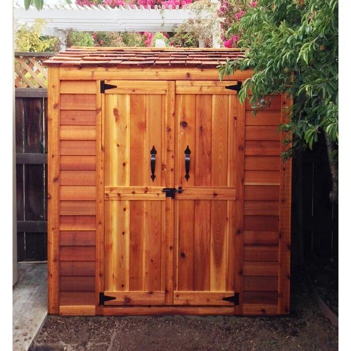6 ft. w x 3 ft. d grand garden chalet cedar wood tool shed