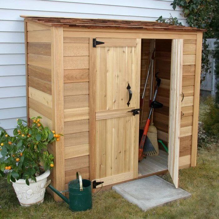 6 ft. w x 3 ft. d grand garden chalet cedar wood tool shed