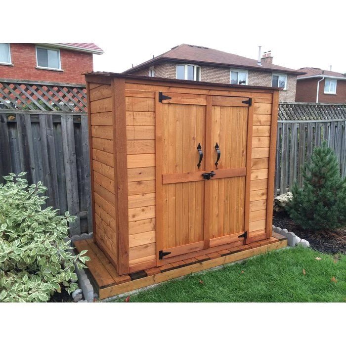 6 ft. w x 3 ft. d grand garden chalet cedar wood tool shed