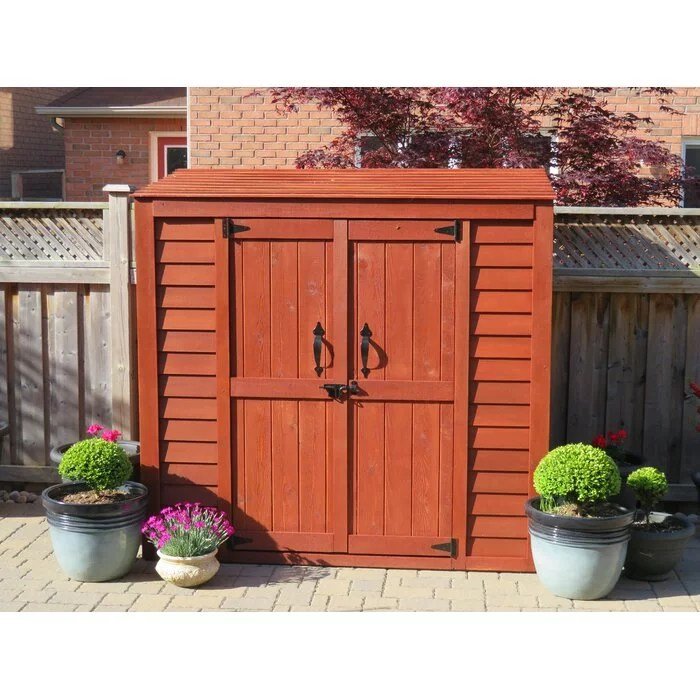 6 ft. w x 3 ft. d grand garden chalet cedar wood tool shed