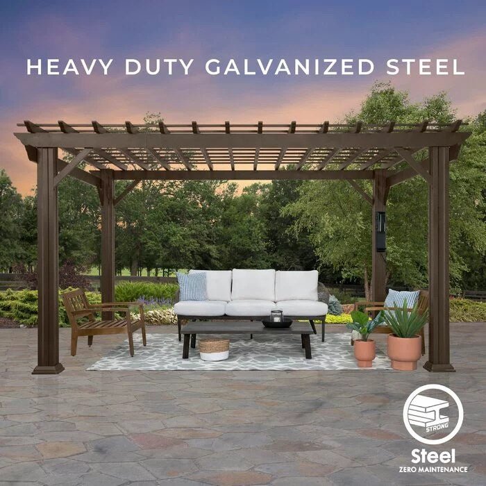 backyard discovery 12 ft. x 10 ft. steel traditional pergola backyard discovery 12 ft. x 10 ft. steel traditional pergola