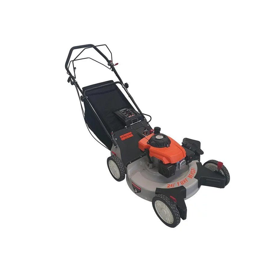 26 in. 208 cc gas walk behind 3 in 1 wide area self propelled lawn mower, rear wheel drive with blade brake clutch 26 in. 208 cc gas walk behind 3 in 1 wide area self propelled lawn mower, rear wheel drive with blade brake clutch